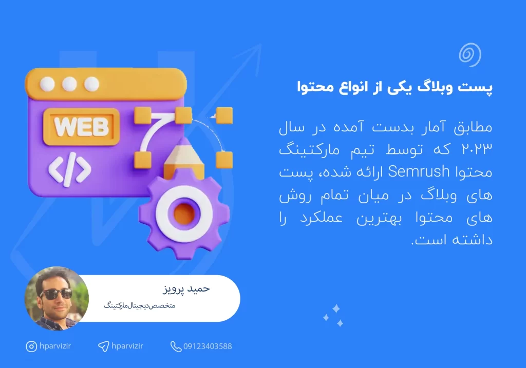 پست وبلاگ یکی از انواع محتوا